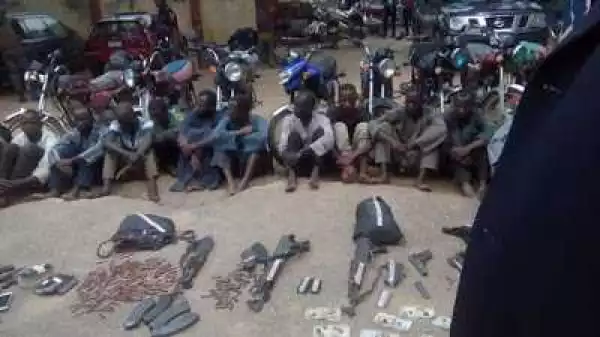 Photos Of Criminal Elements And Their Weapons Paraded By Police In Bauchi